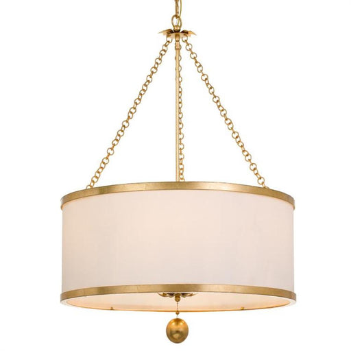 Broche 6 Light Antique Gold Chandelier