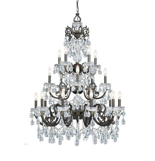 Legacy 20 Light Clear Italian Crystal English Bronze Chandelier