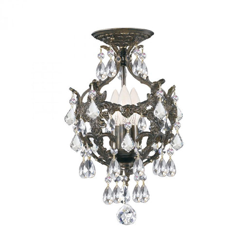 Legacy 3 Light Hand Cut Crystal English Bronze Ceiling Mount