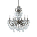 Legacy 6 Light Clear Italian Crystal English Bronze Chandelier