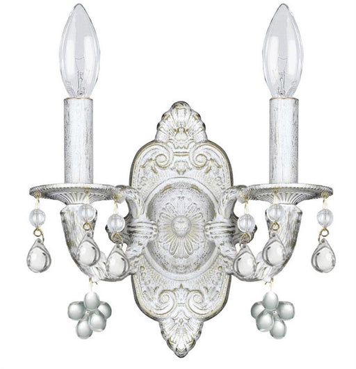 Paris Market 2 Light Clear Crystal White Sconce