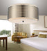 2 Light Drum Shade Flush Mount with Satin Nickel finish