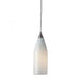 Cilindro 1--Light Mini Pendant in Satin Nickel with White Swirl Glass - Includes LED Bulb