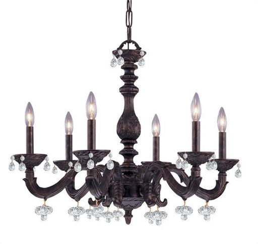 Paris Market 6 Light Crystal Bronze Chandelier