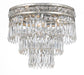 Mercer 3 Light Hand Cut Crystal Olde Silver Flush Mount