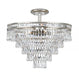 Mercer 7 Light Hand Cut Crystal Olde Silver Semi-Flush