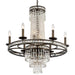 Mercer 10 Light Hand Cut Crystal English Bronze Chandelier