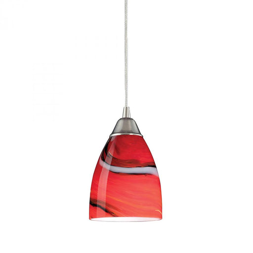 Pierra 1-Light Mini Pendant in Satin Nickel with Candy Glass - Includes LED Bulb