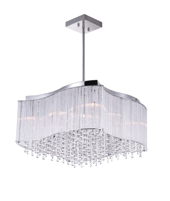 10 Light Drum Shade Chandelier with Chrome finish