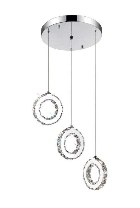 LED Multi Light Pendant with Chrome finish