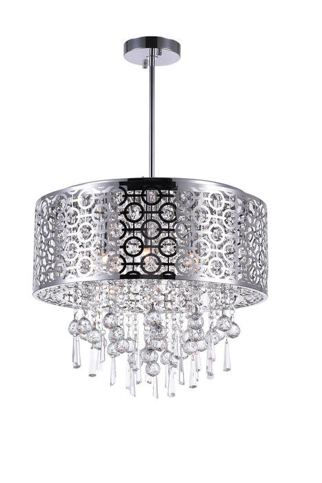 6 Light Drum Shade Chandelier with Chrome finish