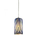 Molten 1-Light Mini Pendant in Satin Nickel with Molten Ocean Glass