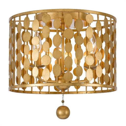 Layla 3 Light Antique Gold Ceiling Mount