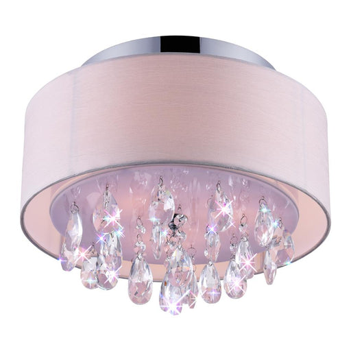 3 Light Drum Shade Flush Mount with Chrome finish