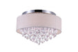 4 Light Drum Shade Flush Mount with Chrome finish