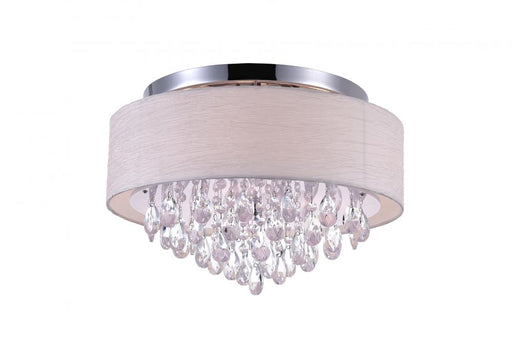 4 Light Drum Shade Flush Mount with Chrome finish