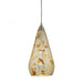 Curvalo 1-Light Mini Pendant in Satin Nickel with Silver Multi Crackle Glass