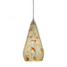 Curvalo 1-Light Mini Pendant in Satin Nickel with Silver Multi Crackle Glass - Includes LED Bulb