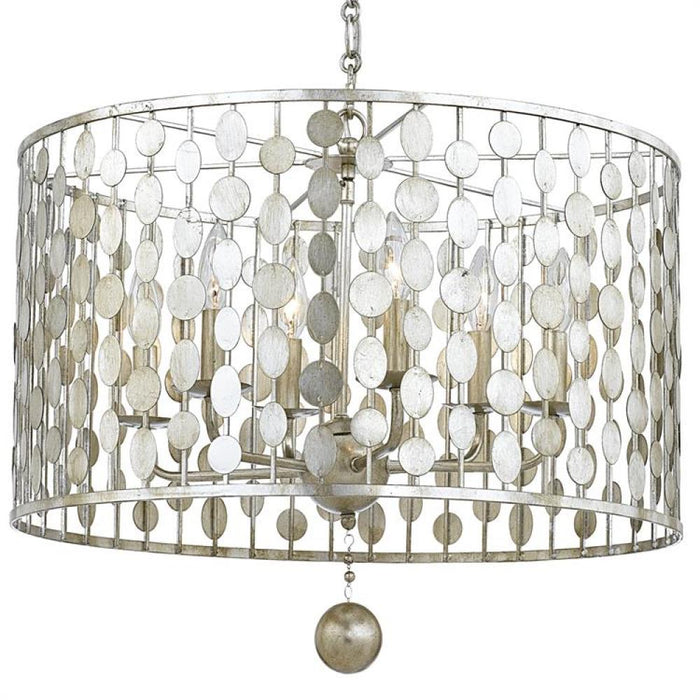 Layla 6 Light Antique Silver Chandelier