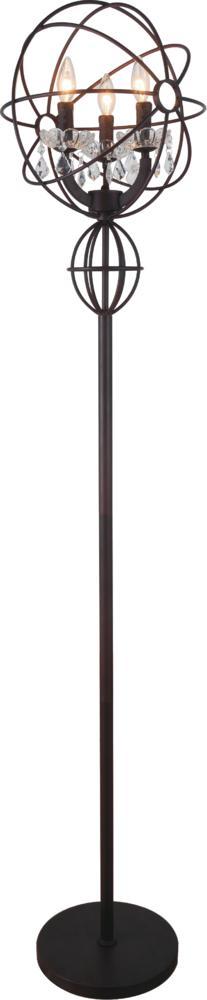 3 Light Floor Lamp with Brown finish