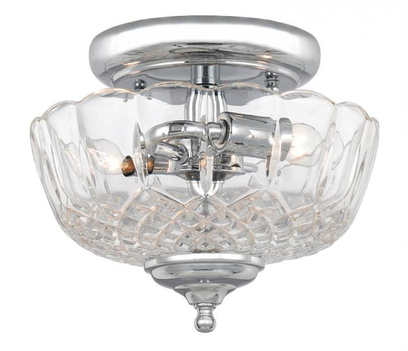 Crystorama 2 Light Polished Chrome Small Ceiling Mount