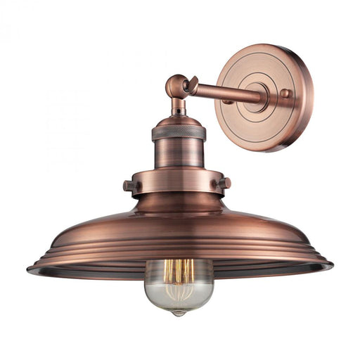 Newberry 1-Light Wall Lamp in Antique Copper with Matching Shade