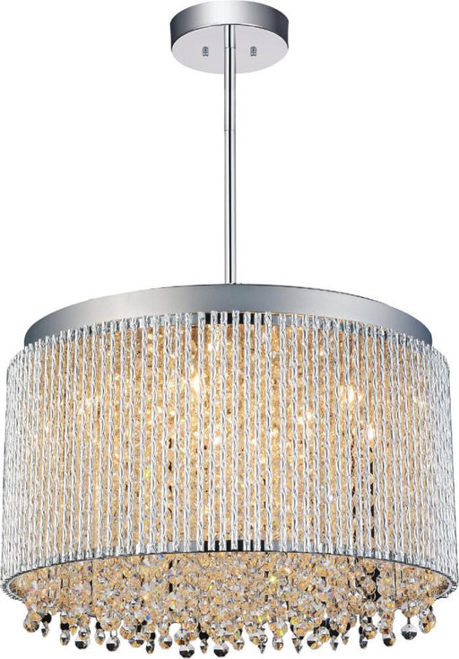 10 Light Drum Shade Chandelier with Chrome finish