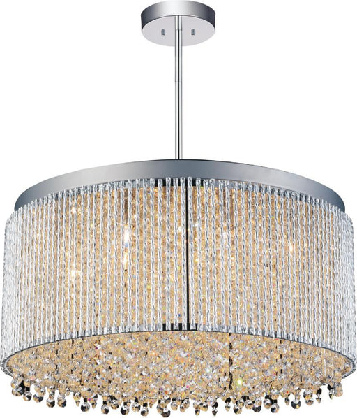 12 Light Drum Shade Chandelier with Chrome finish