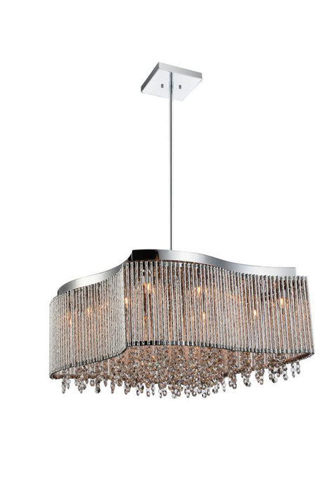 12 Light Drum Shade Chandelier with Chrome finish