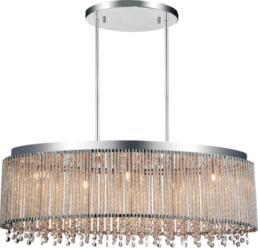 5 Light Drum Shade Chandelier with Chrome finish