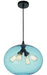 4 Light Down Pendant with Blue finish