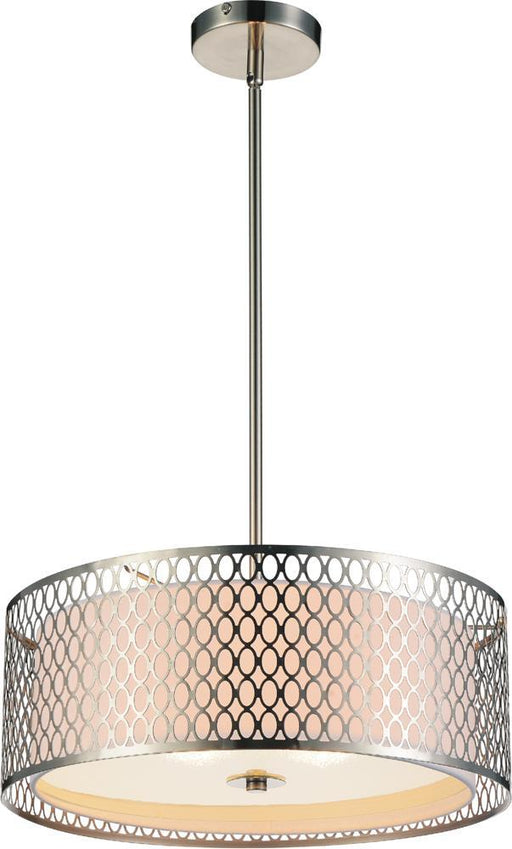 3 Light Drum Shade Chandelier with Satin Nickel finish