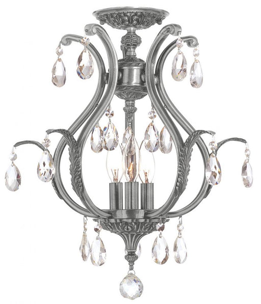 Dawson 3 Light Spectra Crystal Pewter Semi-Flush