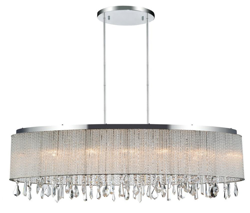 7 Light Drum Shade Chandelier with Chrome finish