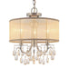 Hampton 3 Light Brass Etruscan Crystal Drum Shade Chandelier