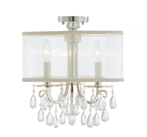 Hampton 3 Light Chrome Semi-Flush