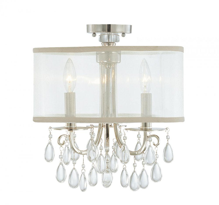 Hampton 3 Light Chrome Semi-Flush