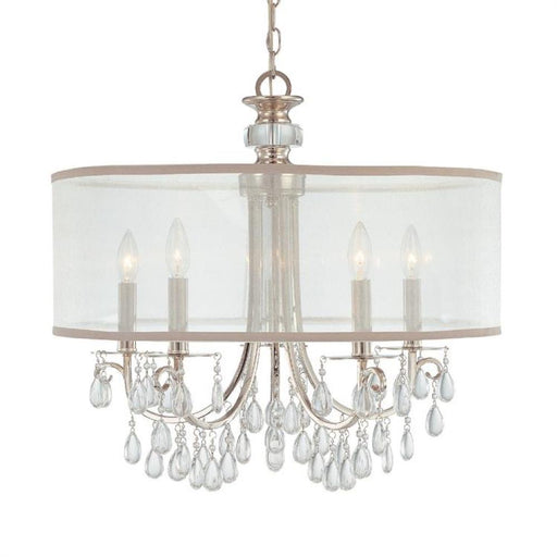 Hampton 5 Light Drum Shade Chrome Chandelier