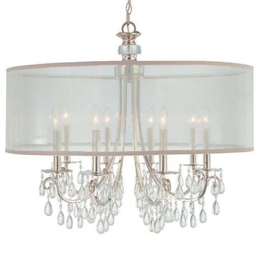 Hampton 8 Light Drum Shade Chrome Chandelier