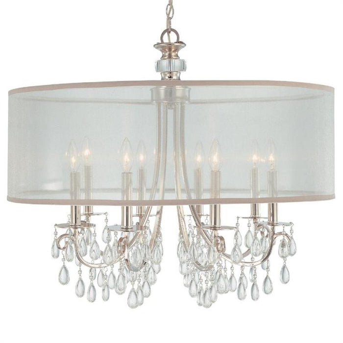 Hampton 8 Light Drum Shade Chrome Chandelier