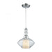Alora 1-Light Mini Pendant in Chrome with Clear and Opal White Glass