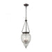 Victoriana 3-Light Mini Pendant in Oil Rubbed Bronze with Clear Crosshatched Glass