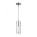 Swirl 1-Light Mini Pendant in Polished Chrome with Clear Etched Glass