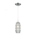 Zigzag 1-Light Mini Pendant in Polished Chrome with Clear Patterned Glass