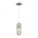 Capsula 1-Light Mini Pendant in Polished Chrome with Clear Textured Glass