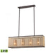 Diffusion 4-Light Chandelier in Oiled Bronze with Organza and Mercury Glass - Includes LED Bulbs