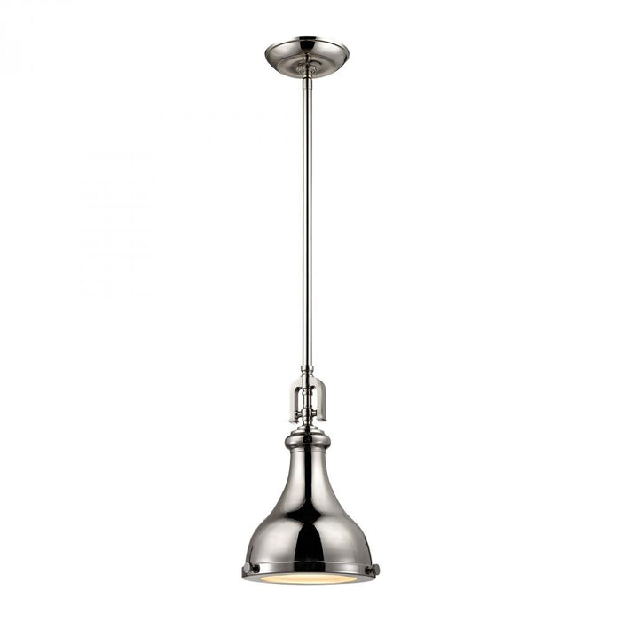 Rutherford 1-Light Mini Pendant in Polished Nickel with Metal Shade