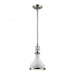 Rutherford 1-Light Mini Pendant in Polished Nickel with Gloss White Shade