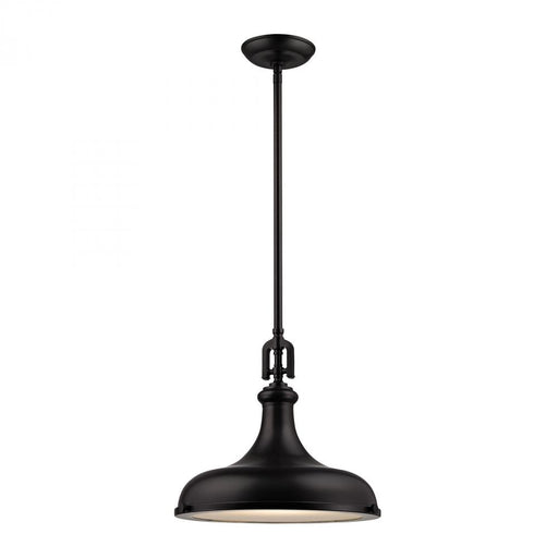 Rutherford 1-Light Pendant in Oil Rubbed Bronze with Metal Shade