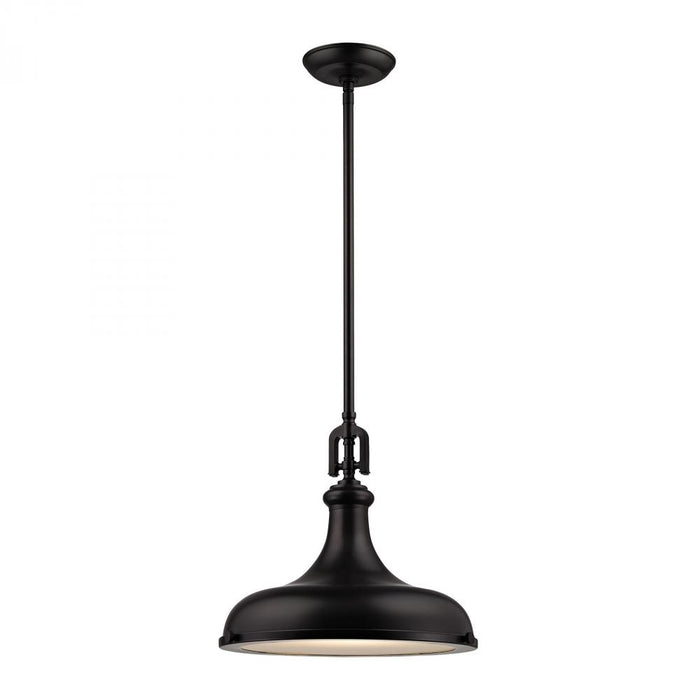 Rutherford 1-Light Pendant in Oil Rubbed Bronze with Metal Shade